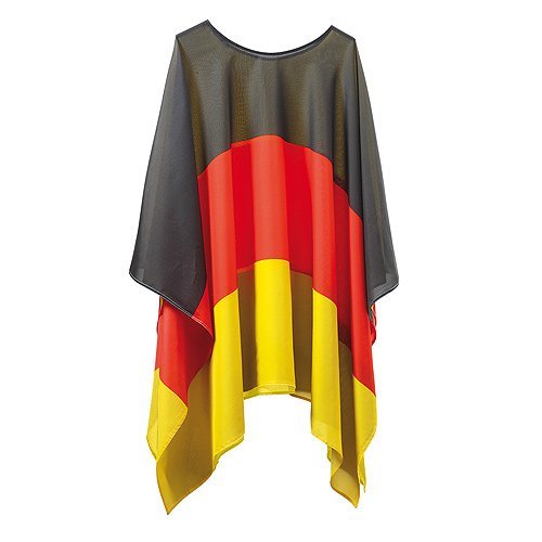 Flaggenponcho Nations, schwarz/rot/gelb