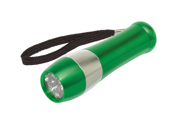 Taschenlampe "Dark Night": 9 weiße LED, robustes Aluminiumgehäuse