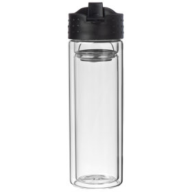 Doppelwandige Vakuum-Glasflasche mit Siebeinsatz, 400 ml