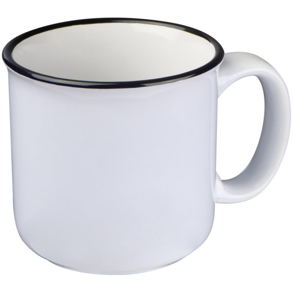 Tasse aus Keramik mit schwarzem Rand