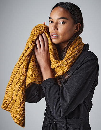 Cable Knit Melange Scarf