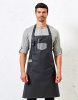 Division Waxed Look Denim Bib Apron With Faux Leather