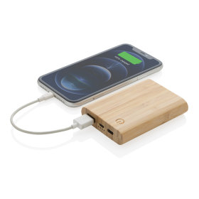 5.000mAh Bambus-Powerbank