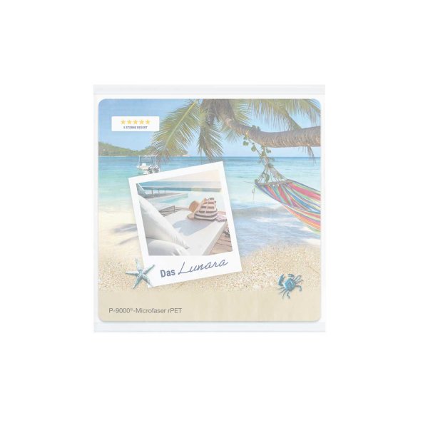 POLYCLEAN rPET Displaytuch 15x15 cm im Pergaminbeutel, All-Inclusive-Paket