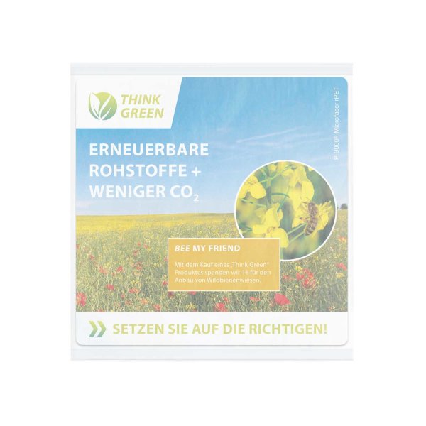 POLYCLEAN rPET Displaytuch 18x18 cm im Pergaminbeutel, All-Inclusive-Paket