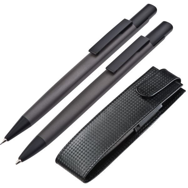 Set aus Kugelschreiber und Bleistift in Etui