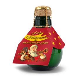 Geschenkartikel / Präsentartikel: Kleinste Sektflasche: Weihnachtsgruß