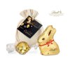 Geschenkartikel / Präsentartikel: Goldenes Ostersäckchen mit Lindt Goldhase und Lindorkugel