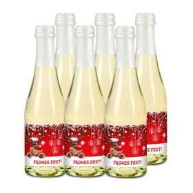 Geschenkartikel / Präsentartikel: 6x Frohes Fest, 0,2 l