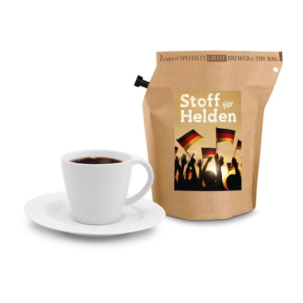 Geschenkartikel / Präsentartikel: Deutschland FAN-Kaffee, wiederverwendbarer Brühbeutel