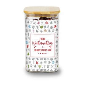 Geschenkset / Präsenteset: Lindor Team-Glas Frohe Weihnachten mit 35 Lindt Lindorkugeln