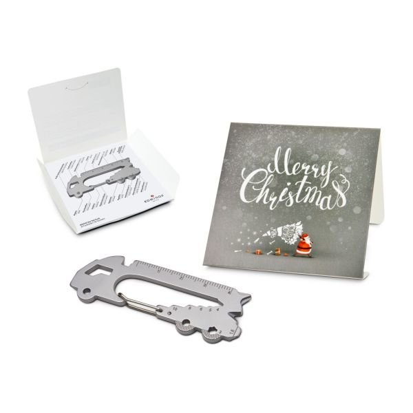 Geschenkartikel: ROMINOX® Key Tool Truck / LKW (22 Funktionen) im Motiv-Mäppchen Merry Christmas