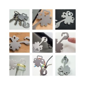 Geschenkartikel: ROMINOX® Key Tool Lucky Charm / Kleeblatt Glücksbringer (19 Funktionen) im Motiv-Mäppchen Merry Christmas