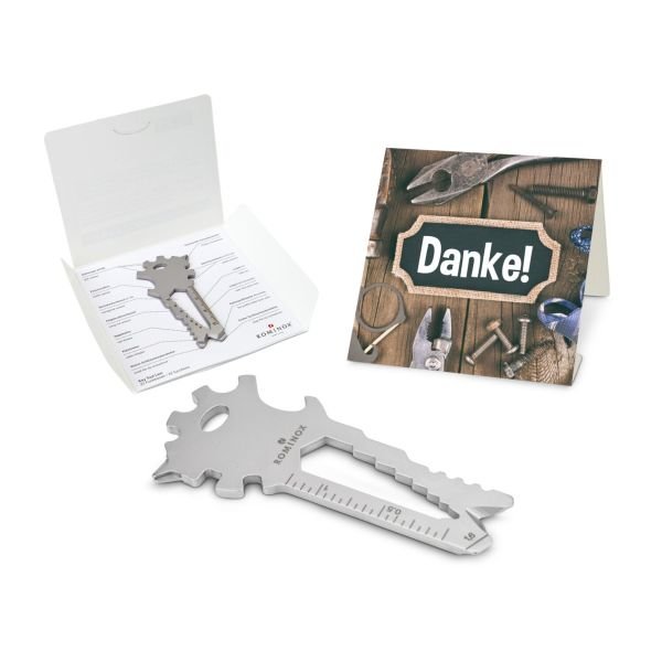 Geschenkartikel: ROMINOX® Key Tool Lion (22 Funktionen) im Motiv-Mäppchen Danke