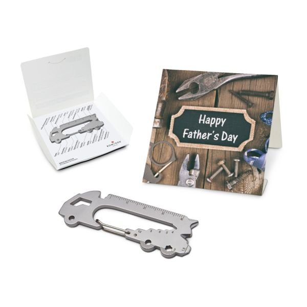 Geschenkartikel: ROMINOX® Key Tool Truck / LKW (22 Funktionen) im Motiv-Mäppchen Happy Fathers Day