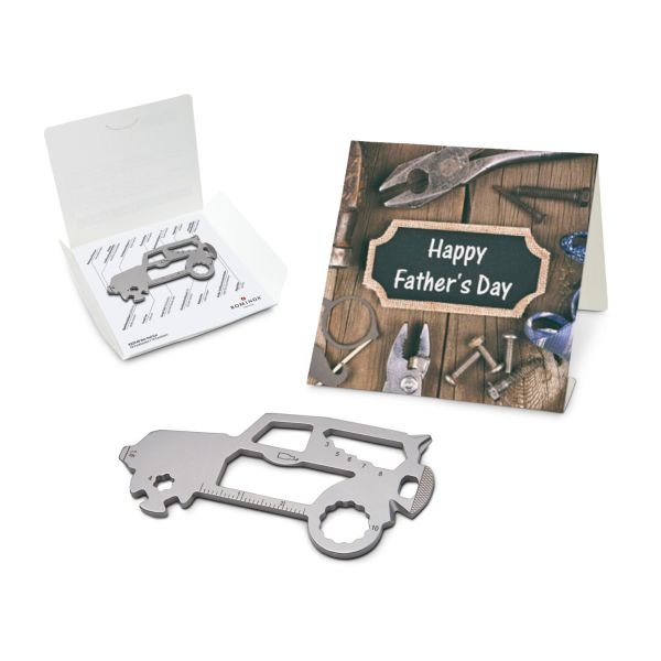 Geschenkartikel: ROMINOX® Key Tool SUV / Auto (19 Funktionen) im Motiv-Mäppchen Happy Fathers Day