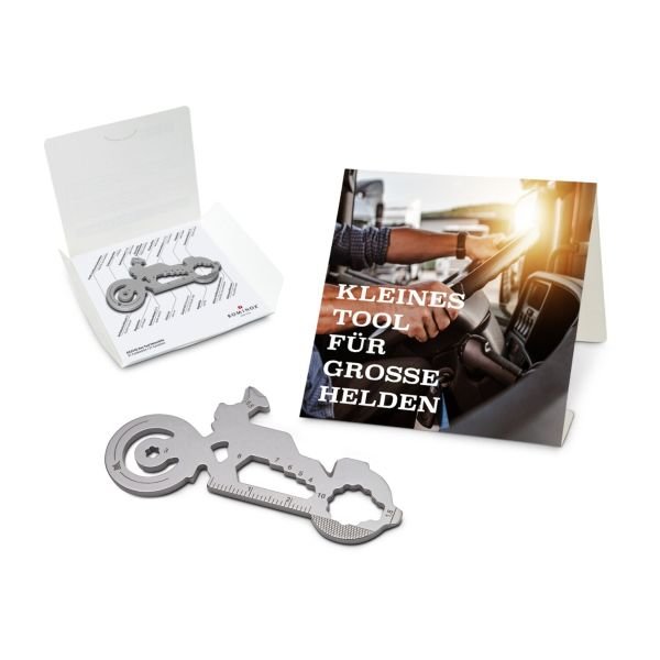 Geschenkartikel: ROMINOX® Key Tool Motorbike / Motorrad (21 Funktionen) im Motiv-Mäppchen Große Helden