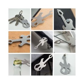 Geschenkartikel: ROMINOX® Key Tool Guitar / Gitarre (19 Funktionen) im Motiv-Mäppchen Deutschland Fan Jubelverstärker