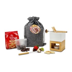 Geschenkset / Präsenteset: Schokofondue im Beutel